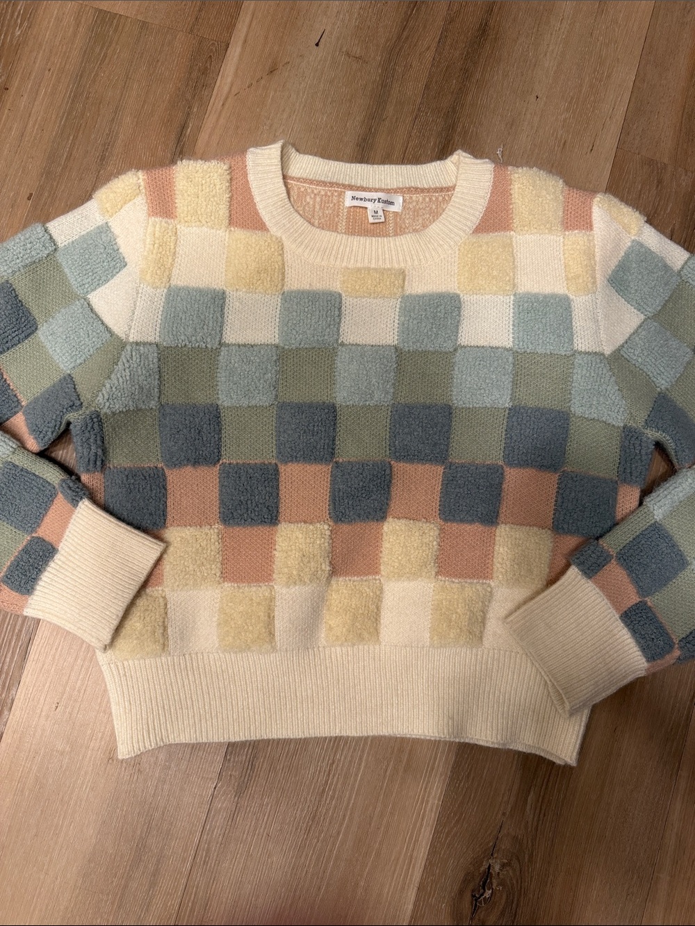 Newbury Kustom Pastel Checkerboard Sweater - M